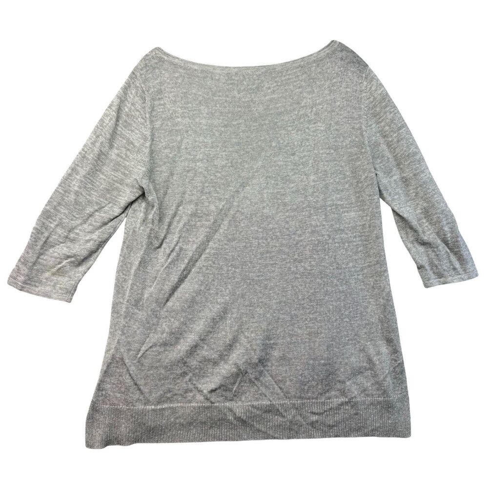 Eileen Fisher Blouse Womens Small Gray White Layered Lightweight Knit Sweater - Picture 2 of 13